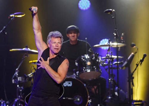 VANCOUVER, BC - AUGUST 22: Musician Jon Bon Jovi of Bon Jovi performs onstage at Rogers Arena on August 22, 2015 in Vancouver, Canada. (Photo by Andrew Chin/Getty Images)