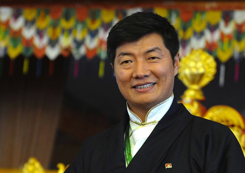 Tibet's prime minister-in-exile, Lobsang Sangay attends an award ceremony 'Mahatma Gandhi award for reconciliation and peace' during the fourth day of the Kalachakra Festival in Bodhgaya on January 4, 2012. Kalachakra 2012, a festival of teachings and meditations will take place from January 1, 2012 for ten days in the northern Indian state of Bihar and will be attended by Tibetan Spiritual Leader The Dalai Lama.AFP PHOTO/Diptendu DUTTA (Photo credit should read DIPTENDU DUTTA/AFP/Getty Images)