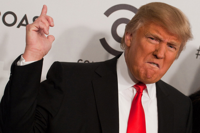 Donald Trump arrives to his Comedy Central Roast in New York, Wednesday, March 9, 2011. (AP Photo/Charles Sykes)