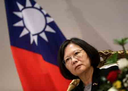 Taiwan's President Tsai Ing-wen speaks during an interview in Luque, Paraguay, June 28, 2016. REUTERS/Jorge Adorno/File Photo