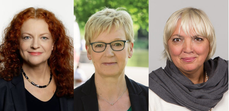 Members of German Parliament Margaret Bause, Maria Klein-Schmeink, and Claudia Roth. Image:Tibet Net