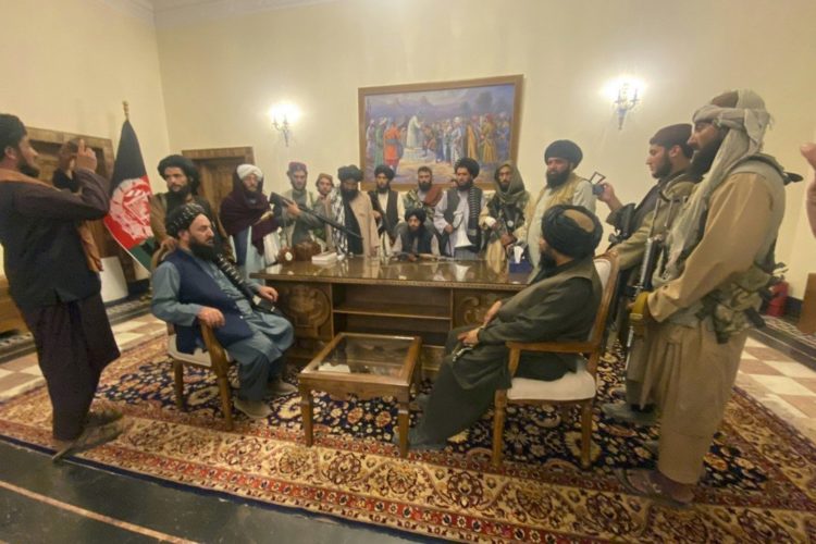 Taliban fighters take control of Afghanistan’s presidential palace in Kabul. Photo: AP