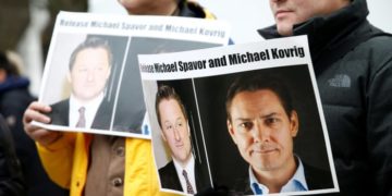 Portest against chinese detention of canadian citizens