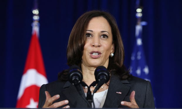 US vice president Kamala Harris criticised China in Singapore on her Asia trip. Photograph: Evelyn Hockstein/AFP/Getty Images