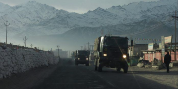 Representational image of an Indian Army convoy moving through Ladakh | Photo: ANI