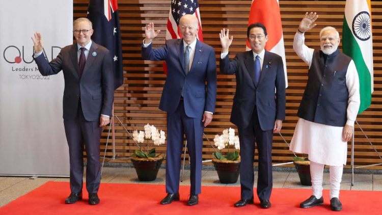 Australias new PM Anthony Albanese, (Far left) US’s Joe Biden, apanese Prime Minister Fumio Kishida and Indian PM Modi at the Quad Summit on 24th May, 2022. Photo: AFP3
