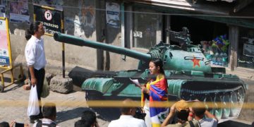 Students for a free tibet organised a photo action to commemorate  33rd anniversary of Tiananmen Square Massacre. Photo: Tibet Times