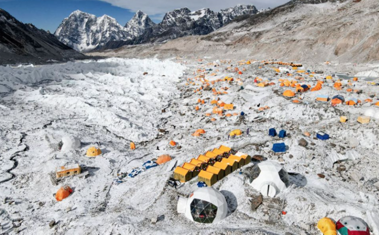 Mount Everest south base camps in Nepal