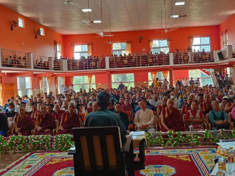 Sikyong addresses the community members of Rabgyaling settlement at a reception and felicitation hosted this morning honouring the Sikyong’s maiden visit.