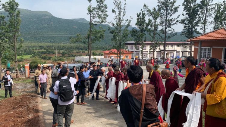 Sikyong’s arrival at Kollegal Dhondeling Tibetan settlement after concluding Hunsur visit, 6 June 2022.