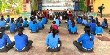 Visit to STS Mundgod Middle school. photo: Sikyong's facebook