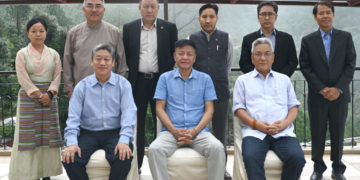 Members of the 16th Kashag’s Permanent Strategy Committee with Sikyong Penpa Tsering. Photo/Tenzin Phende/CTA.