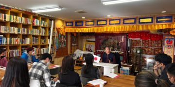 Representative Dr Arya Tsewang Gyalpo speaking to the participants.