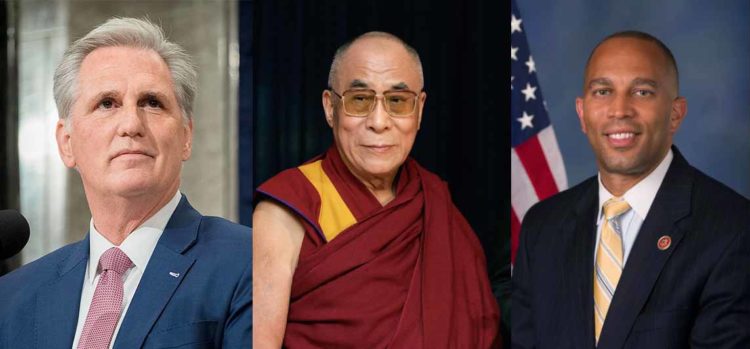 Dalai Lama Congratulating Speaker Kevin McCarthy and Democratic Minority Leader Hakeem Jeffries
