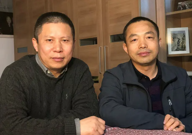 Xu Zhiyong and Ding Jiaxi in Guangzhou before their arrests in late 2019 and early 2020 respectively. Photograph: Reuters
