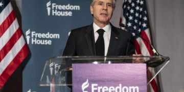US Secretary of State Antony Blinken at Freedom House’s annual Freedom Awards on May 9, 2023.