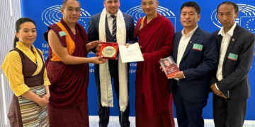 Tibetan delegation with MEP Tomáš Zdechovský from Czech Republic.