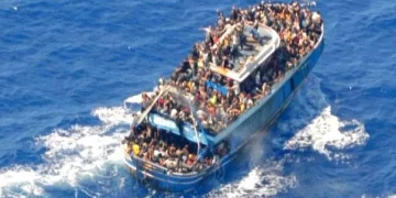 The Greek coastguard released images of the crowded boat before it went down