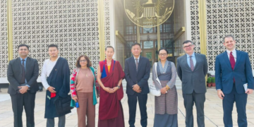 Sikyong Penpa Tsering and the members of the Tibetan Parliament’s Standing Committee with the diplomats of the US Embassy, Photo : TibetDotNet