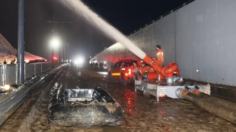Crews have been pumping the water out of the flooded tunnel in a desperate rescue mission