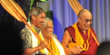 His Holiness the Dalai Lama at the University of Hawaii on April 15, 2012. Photo/JHook/Civil Beat