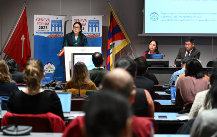 ཇི་ནེ་ཝ་བོད་དོན་གླེང་སྟེགས་ཐེངས་ ༥ པའི་ཐོག་ཕྱི་དྲིལ་བཀའ་བློན་ནོར་འཛིན་སྒྲོལ་མ་མཆོག་གིས་གསུང་བཤད་གནང་། བོད་མིའི་སྒྲིག་འཛུགས་ཀྱི་པར།