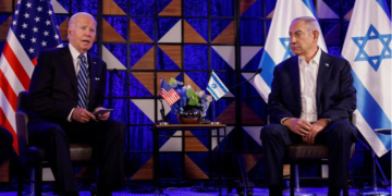 U.S. President Joe Biden attends a meeting with Israeli Prime Minister Benjamin Netanyahu, as he visits Israel amid the ongoing conflict between Israel and Hamas, in Tel Aviv, Israel, October 18, 2023. REUTERS