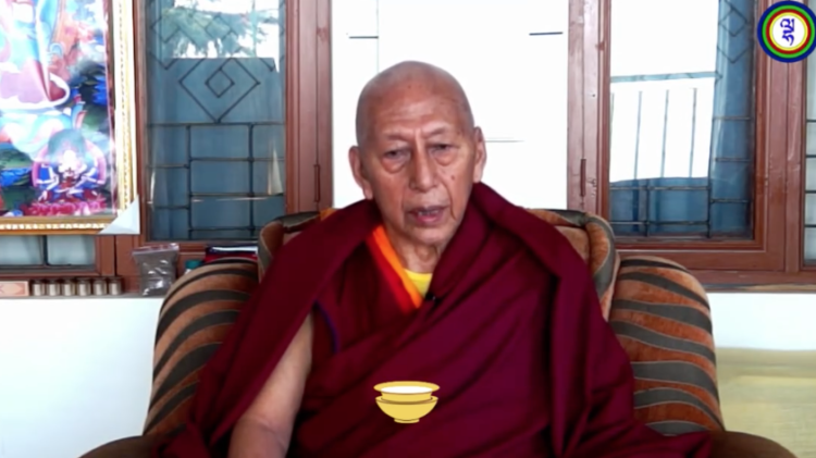 བཀའ་ཟུར་མཁས་དབང་སྐྱབས་རྗེ་ཟམ་གདོང་རིན་པོ་ཆེ་མཆོག་གིས་སྨོན་ལམ་རིག་ནུས་དང་འབྲེལ་བཀའ་སློབ་གནང་བཞིན་པ། པར་སྨོན་ལམ་རིག་ནུས་ཀྱི་ངོ་དེབ་ལས་བླངས།