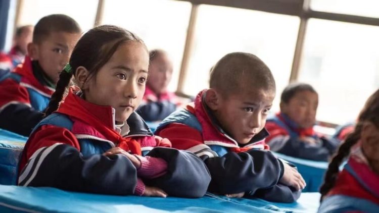 Tibetan Children at China’s Colonial Boarding School in Nagchu area, Tibet