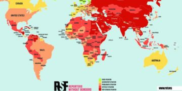 2024 World Press Freedom Index map. Image: Courtesy of Reporters Without Borders