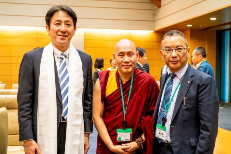 Zeekgyab Rinpoche with Lawmaker Ishikawa and Dr. T.G. Arya