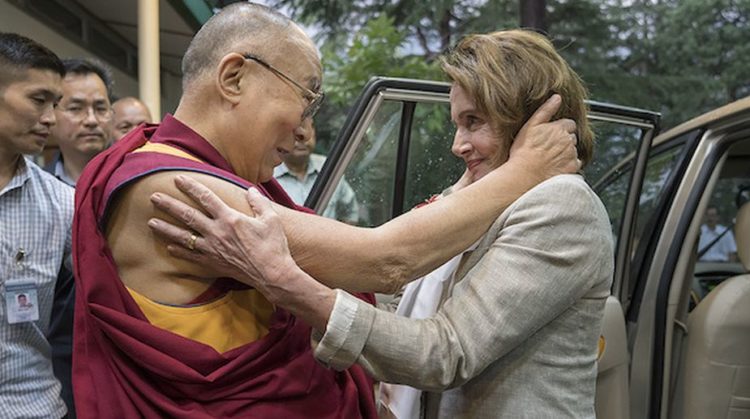 US House Democratic Leader Nancy Pelosi meets Tibetan spiritual leader the Dalai Lama, Dharamshala (Photo: SNS)