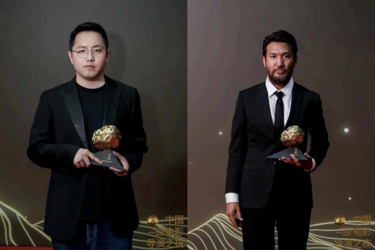 བོད་ཀྱི་གློག་བརྙན་འཁྲབ་ཁྲིད་པ་འཇིགས་མེད་འཕྲིན་ལས་དང་འཁྲབ་སྟོན་པ་སྦྱིན་པ། དྲ་ལམ་གྱི་པར།