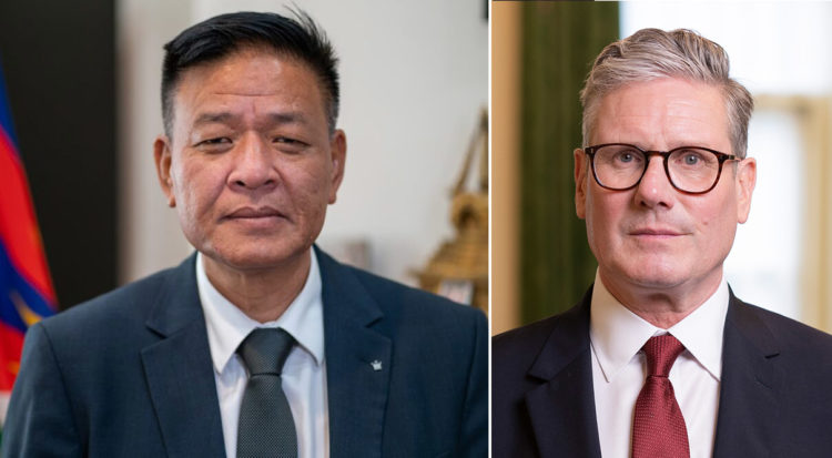 བོད་མིའི་སྒྲིག་འཛུགས་ཀྱི་སྲིད་སྐྱོང་སྤེན་པ་ཚེ་རིང་མཆོག་དང་དབྱིན་ཡུལ་གྱི་སྲིད་བློན་གསར་པ་ཀི་ཡ་སི་ཊ་མིར་མཆོག