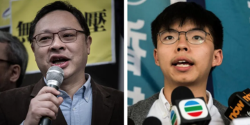 Pro-democracy leaders Benny Tai (left) and Joshua Wong (right) were among those sentenced for subversion on Tuesday. Photo:GETTY