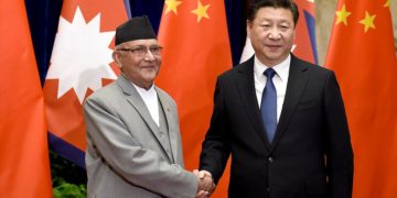 File picture of Chinese President Xi Jinping and Nepal Prime Minister K.P. Sharma Oli. | Photo Credit: Getty Images