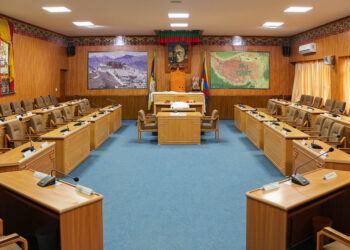 The Parliament meeting room of the Central Tibetan Administration in Dharamsala, India, photographed in 2018.