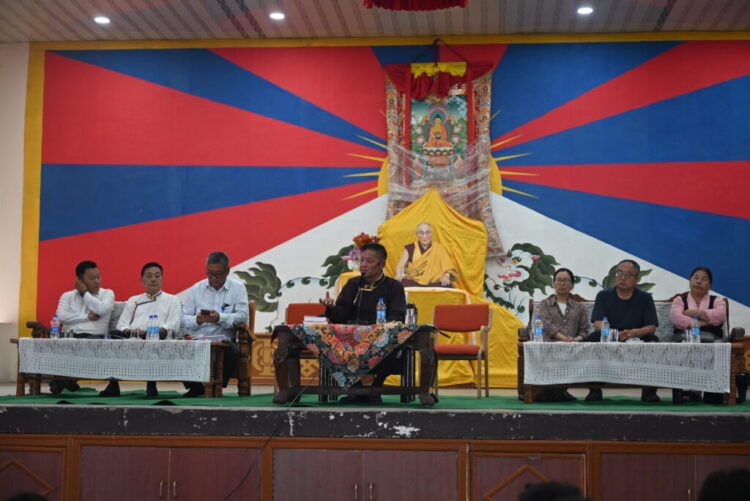 པར་འགྲེལ། Sikyong addressed students at Lugsum Nyamdrel Community Hall on 15 February 2025.