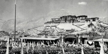 On March 10, 1959, Tibetans band together in revolt, surrounding the summer palace of the Dalai Lama in defiance of Chinese occupation forces.