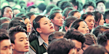 Tibetan school students at the Tibetan Children's Village School near Dharamsala. (Shyam Sharma/Hindustan Times)