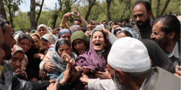 Funerals for the victims of the Kashmir attack were taking place on Wednesday after 26 people were killed. EPA