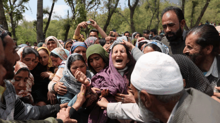 Funerals for the victims of the Kashmir attack were taking place on Wednesday after 26 people were killed. EPA