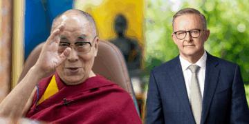 ༧གོང་ས་རྒྱལ་བ་རིན་པོ་ཆེ་མཆོག་ནས་ཨོ་གླིང་སྲིད་བློན་མཆོག་ལ་འཚམས་འདྲི་མཛད། སྐུ་པར་བོད་ཀྱི་བབ་གསར་ཁང་གིས་སྒྲིག་བཟོ་བྱས།