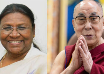 ༧གོང་ས་རྒྱལ་བ་རིན་པོ་ཆེ་མཆོག་ནས་རྒྱ་གར་གྱི་སྲིད་འཛིན་ལྕམ་སྐུ་ཤྲི་མ་ཏི་མཆོག་དགུང་གྲངས་ ༦༧ ལ་ཕེབས་པའི་འཁྲུངས་སྐར་ལ་འཚམས་འདྲི་མཛད། པར་བོད་ཀྱི་དུས་བབ་ཀྱིས་བསྒྲིགས། ༢༠༢༥།༦།༡༩