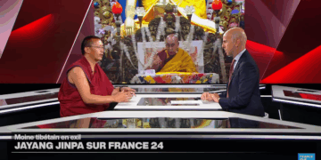 འཇམ་དབྱངས་སྦྱིན་པ་ལགས་ཀྱིས་ཡུ་རོབ་ཀྱི་གསར་ལམ་ཁག་ཏུ་བོད་དོན་གླེང་སློང་གནང་།  པར་ཧྥ་རན་སིའི་ (France 24)