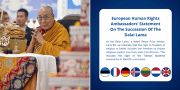 འཛམ་གླིང་རྒྱལ་ཁབ་བདུན་གྱིས་༧གོང་ས་མཆོག་གི་ཡང་སྲིད་ལ་ཕྱི་ནས་ཐེ་ཇུས་བྱེད་མི་ཆོག་པའི་བསྒྲགས་གཏམ་སྤེལ།