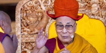 His Holiness the Dalai Lama teaching at Karsha Phodrang in Zanskar, Ladakh, India on July 25, 2025. (Photos by Tenzin Choejor)