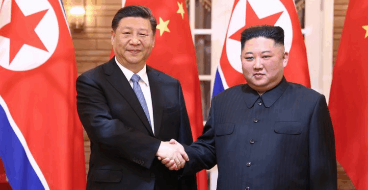 North Korean leader Kim and   Chinese leader Xi  in Pyongyang, DPRK, June 20, 2019. (Xinhua/Ju Peng)