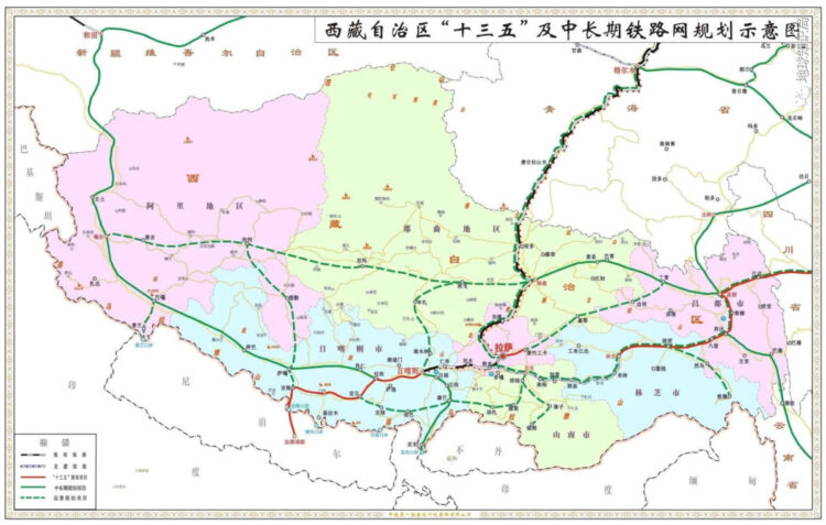 རྒྱ་ནག་གཞུང་གི་བོད་ཁུལ་གྱི་ལོ་ལྔ་ཚན་བཅུ་གསུམ་པའི་ལྕགས་ལམ་ལམ་ཐིག