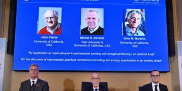 John Clarke, Michel H. Devoret and John M. Martinis won the Nobel Prize for Physics because of their quantum mechanics discovery (AP)